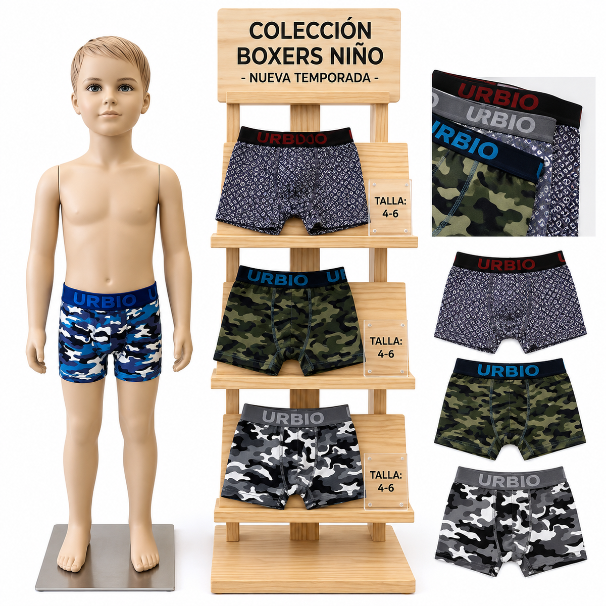 Boxer De Niño 4-6 Diseño Disturbio 2354-6 — Paquete de 12 piezas
