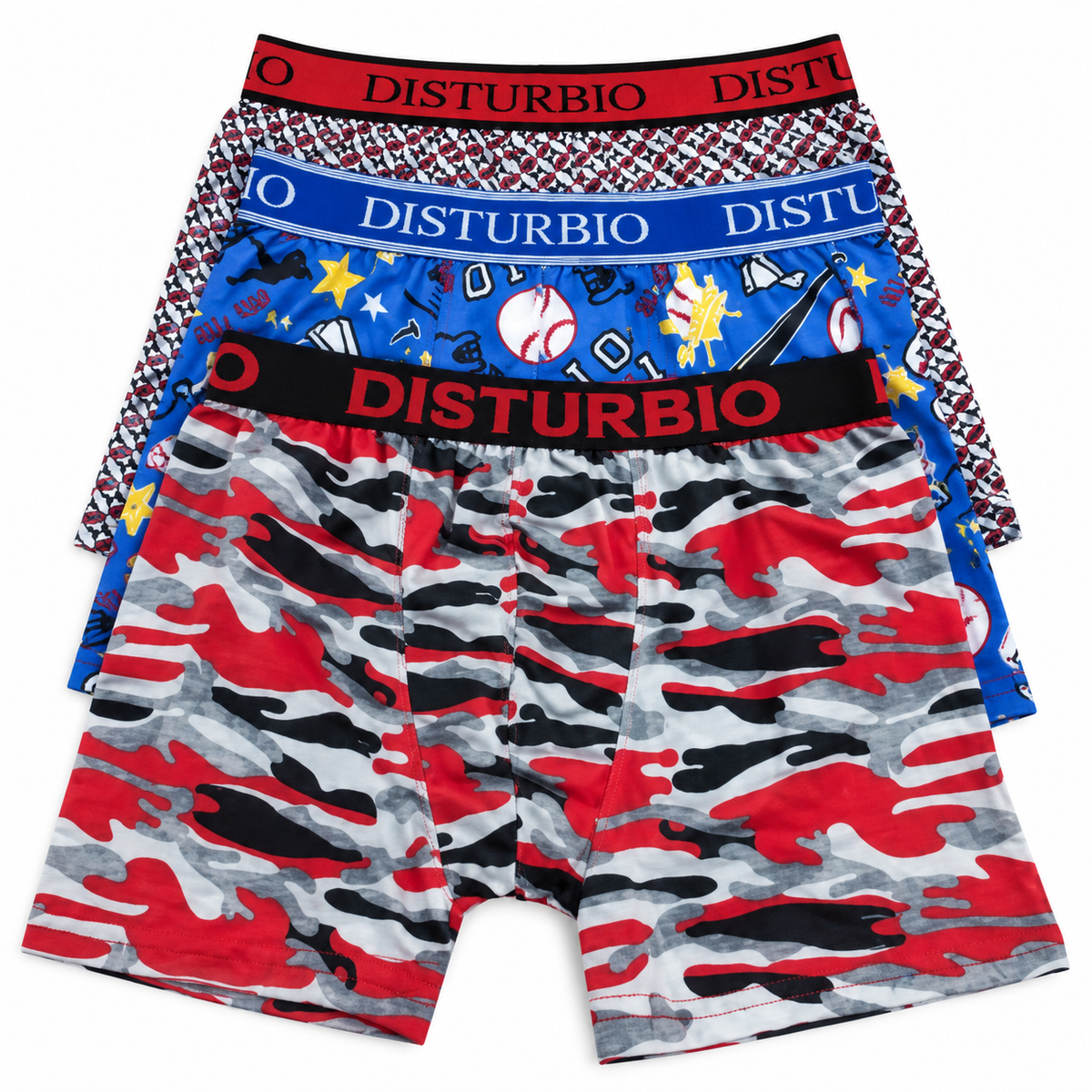 Boxer Diseño Talla Grande Disturbio — Paquete de 12 piezas