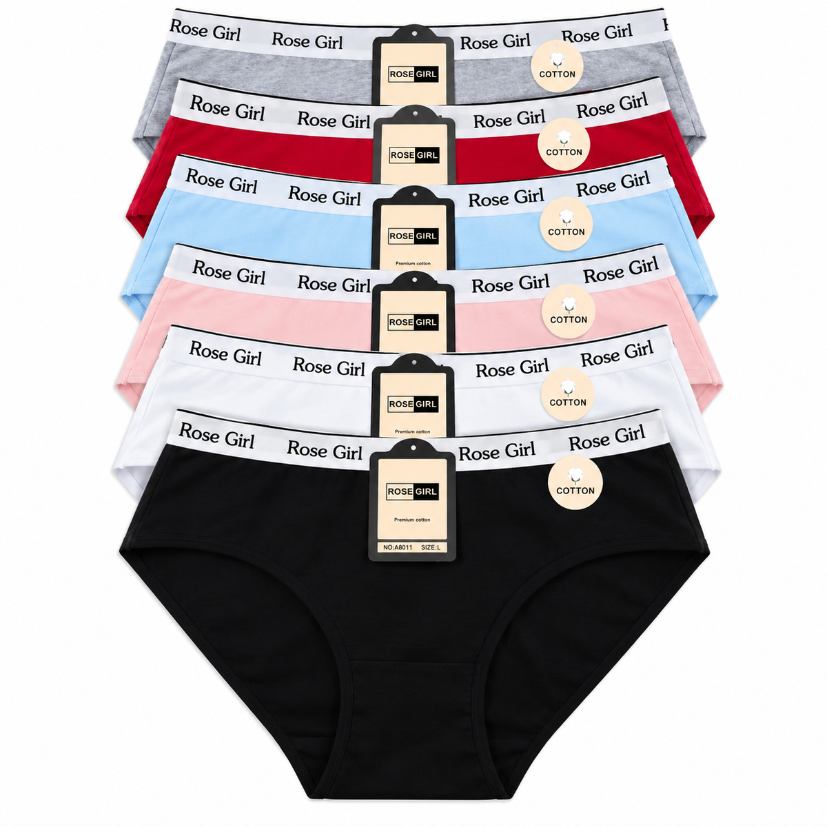 Pantaleta Algodon T.Extras A8011 — Paquete de 12 piezas