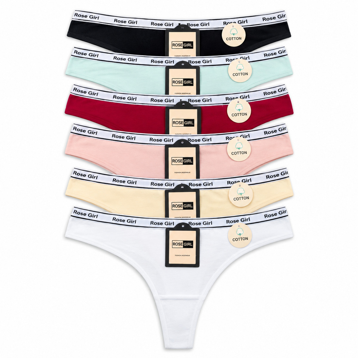 Tanga Algodon A8013 — Paquete de 12 piezas