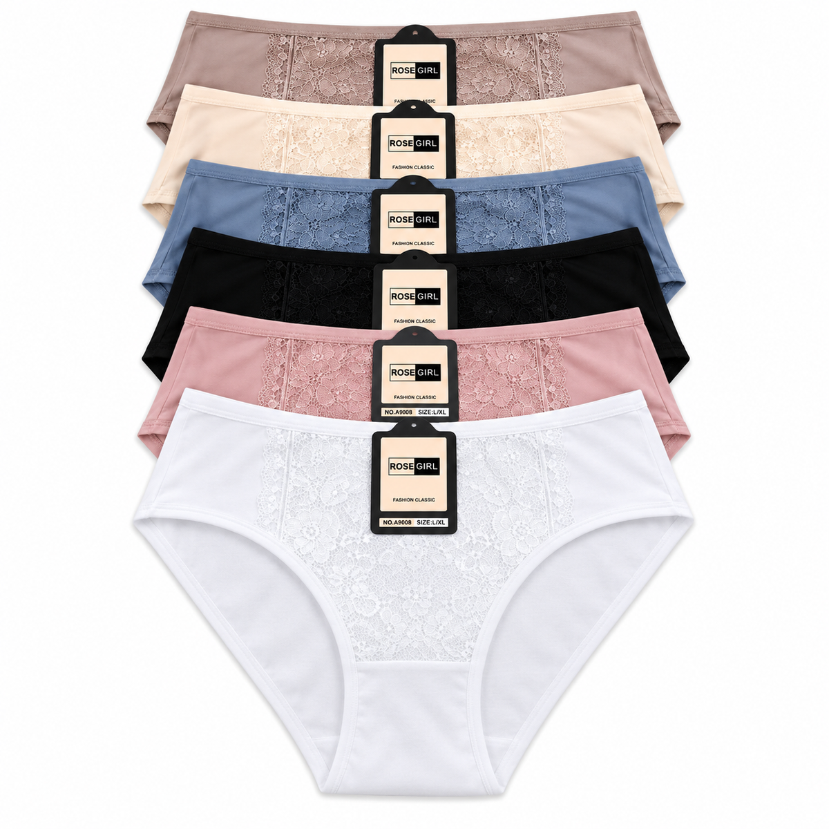 Pantaleta Encaje A9008 — Paquete de 12 piezas