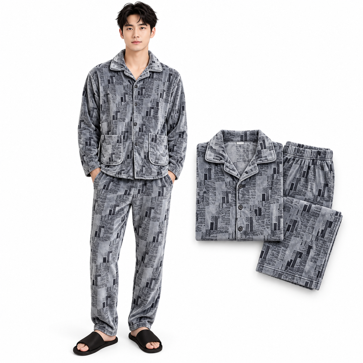Pijama de caballero estampada 548, paquete surtido