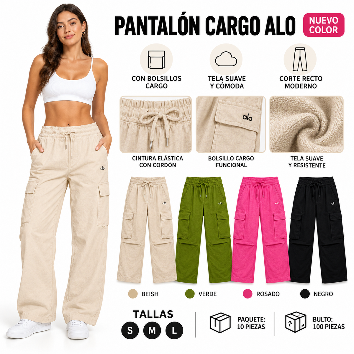 Pantalón Arara Alo Liso 8725 — Paquete de 10 piezas