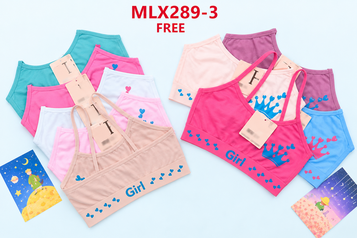 Top De Niña Pink Black MLX289-3 — Paquete de 12 piezas