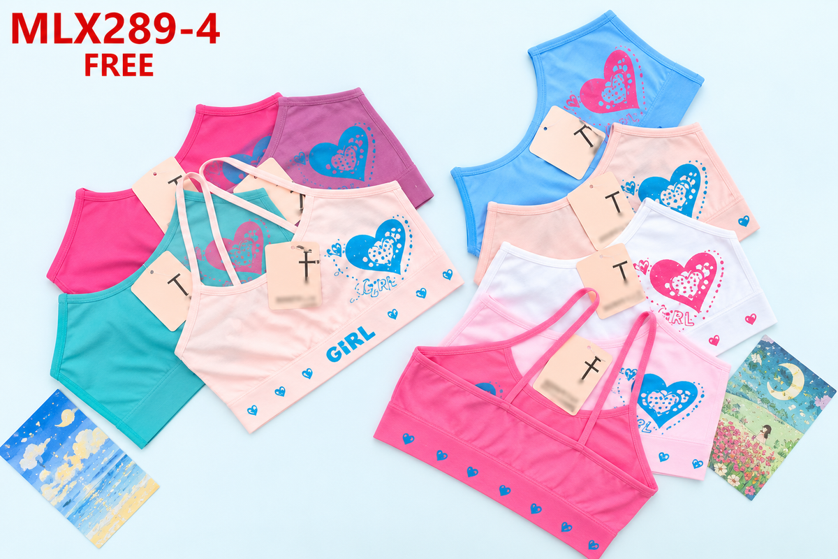 Top De Niña Pink Black MLX289-4 — Paquete de 12 piezas