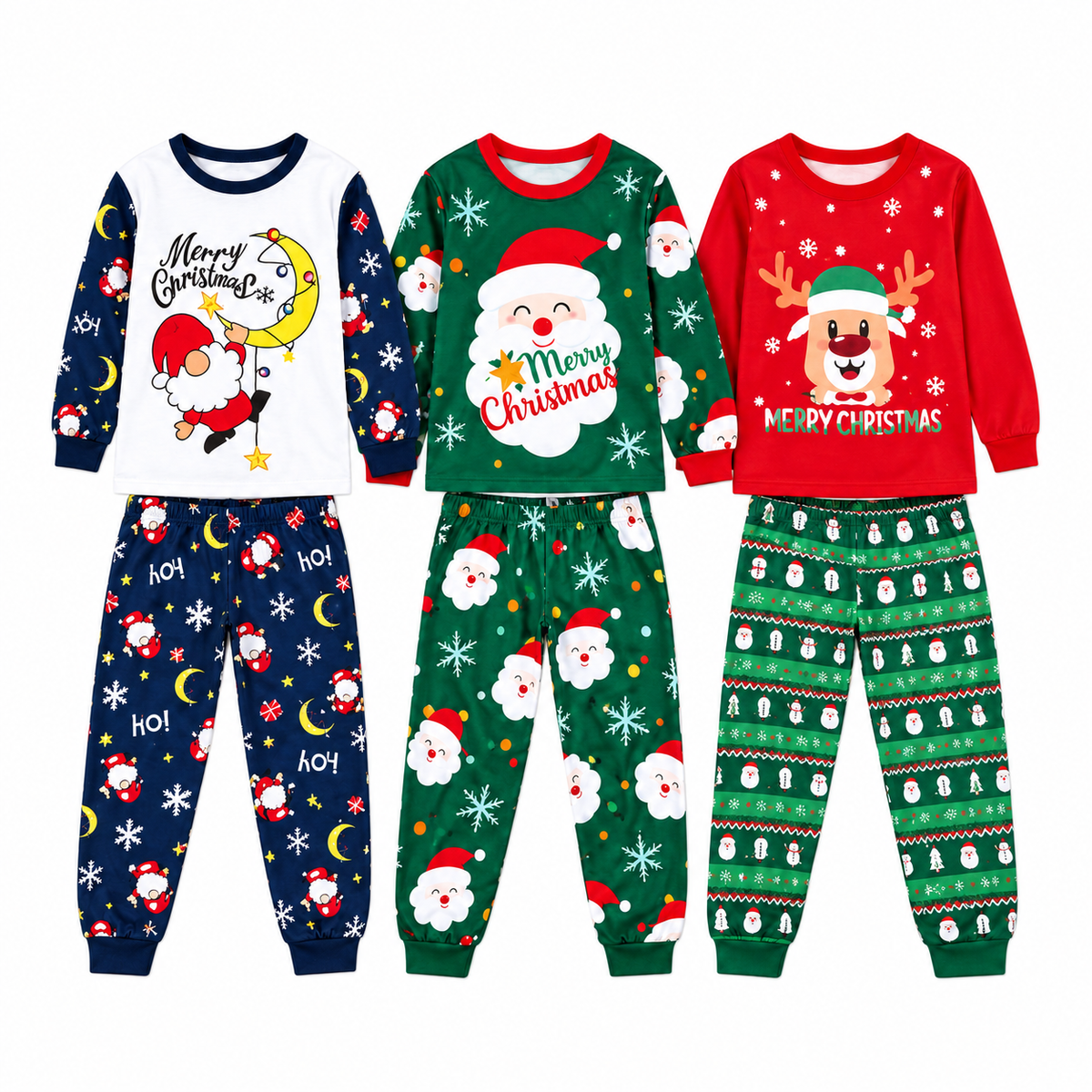 Pijama Navideña Niños Duo Huiboya #9206C — Paquete de 12 piezas