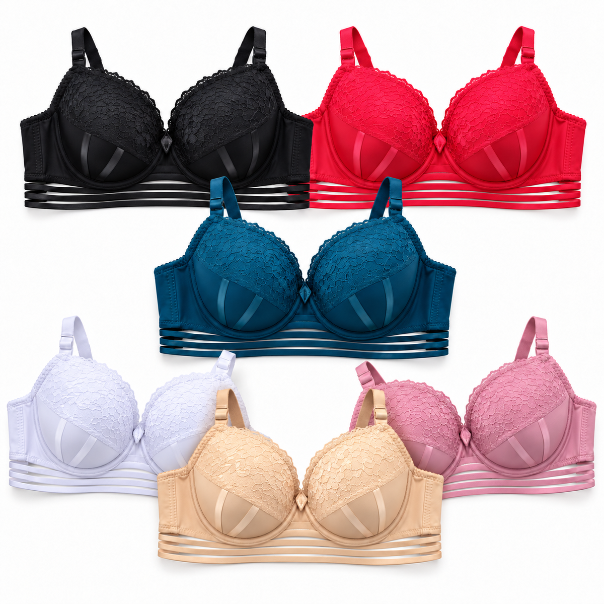 Brasier Copa B Rose Girl CA1677B — Paquete de 24 piezas surtido sobre fondo blanco