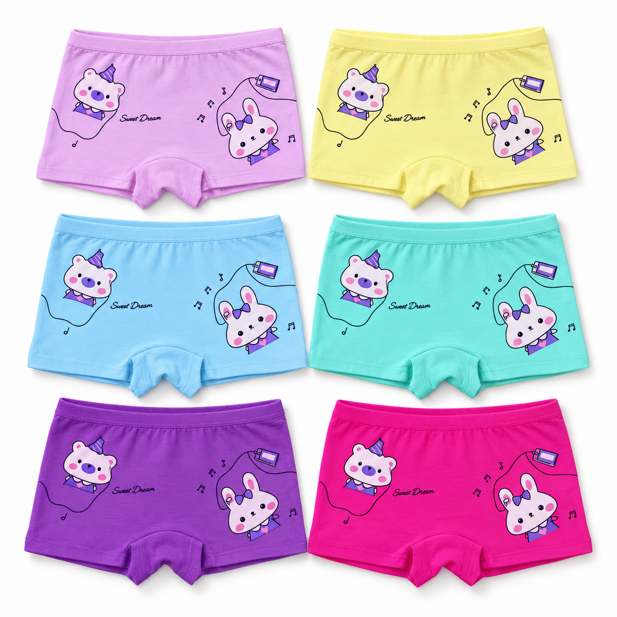 Boxer Algodón De Niña GA4164 — Paquete de 12 piezas