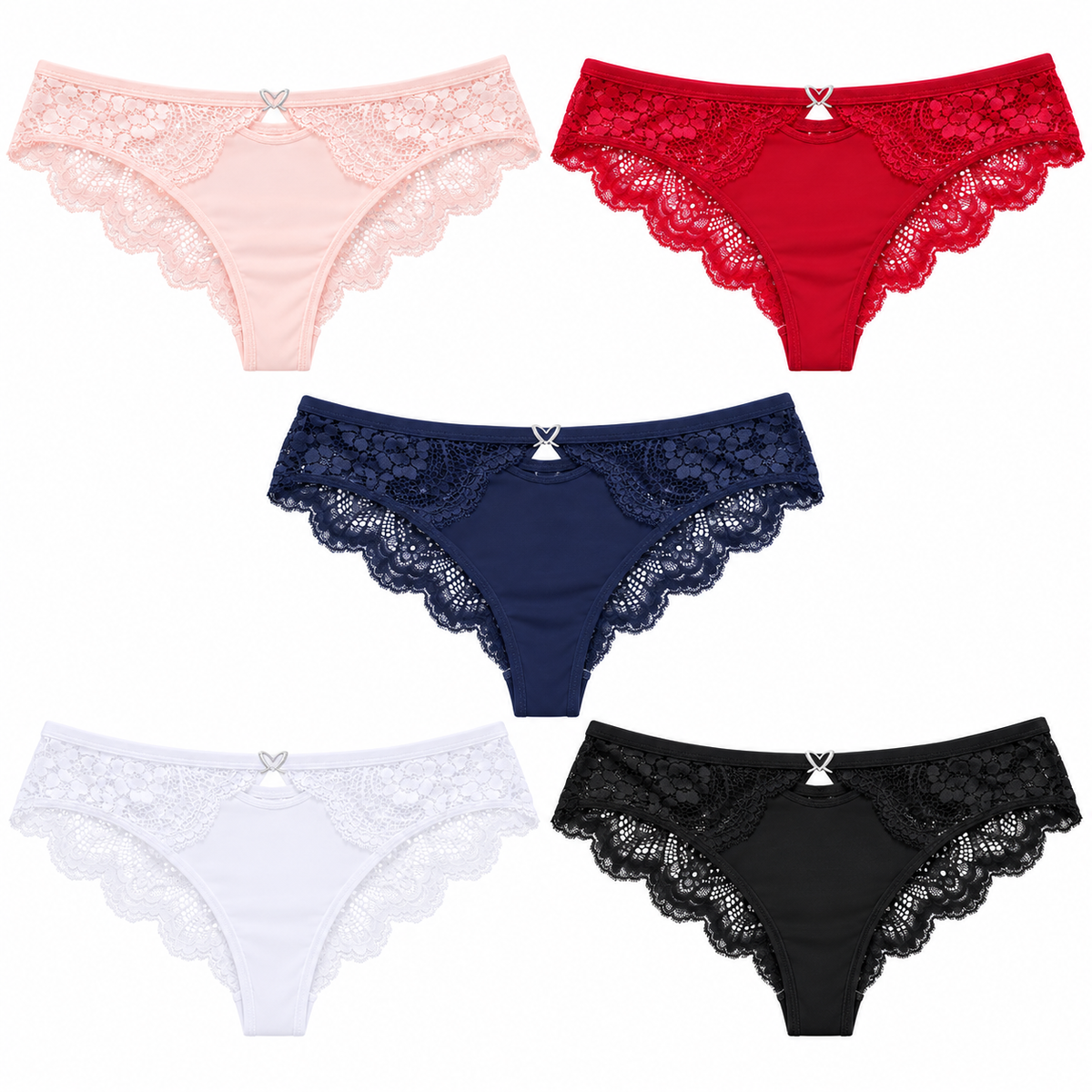 Tanga Algodon -Encaje HY5077 — Paquete de 12 piezas