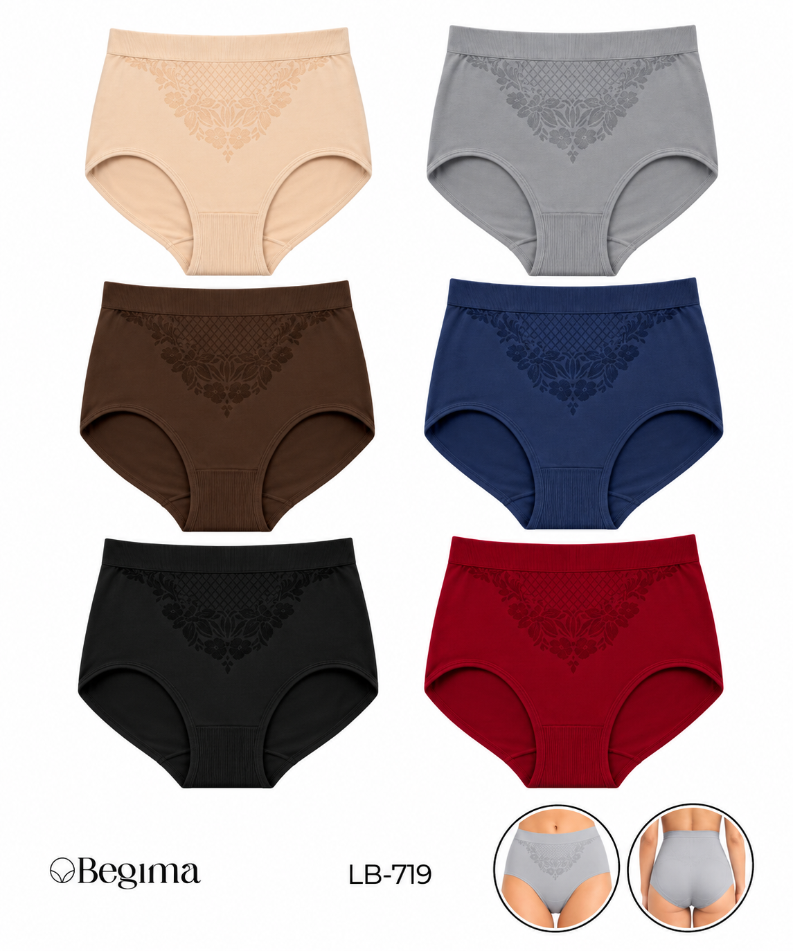 Pantaleta Begima Microfibra Lb-719 — Paquete de 12 piezas