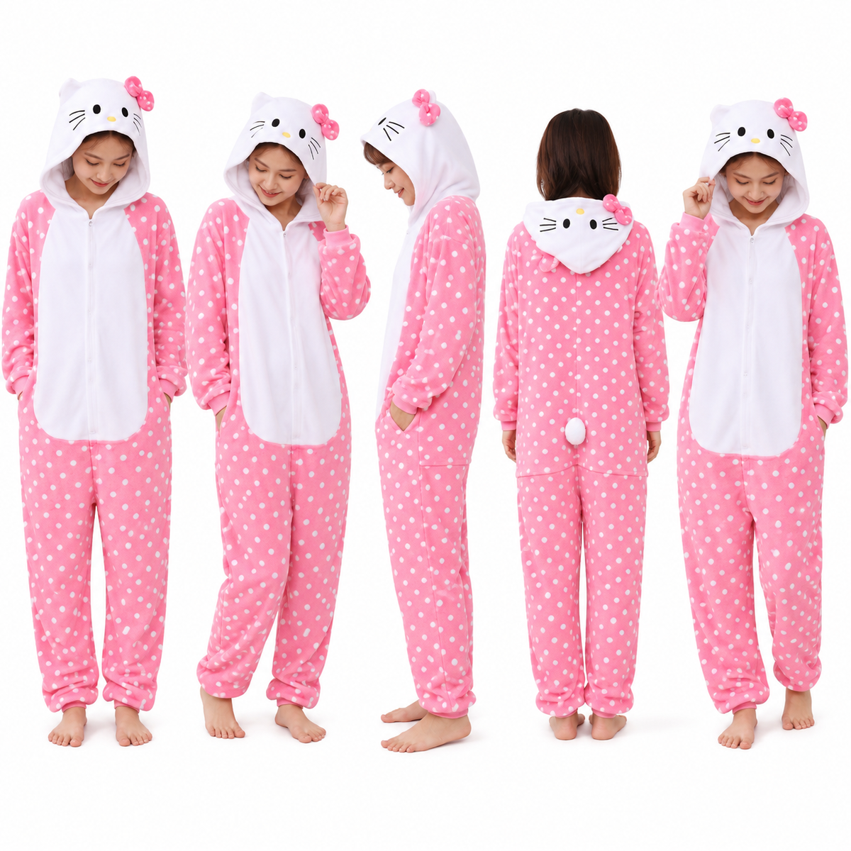 Mameluco adulto M060 Kitty rosa con lunares
