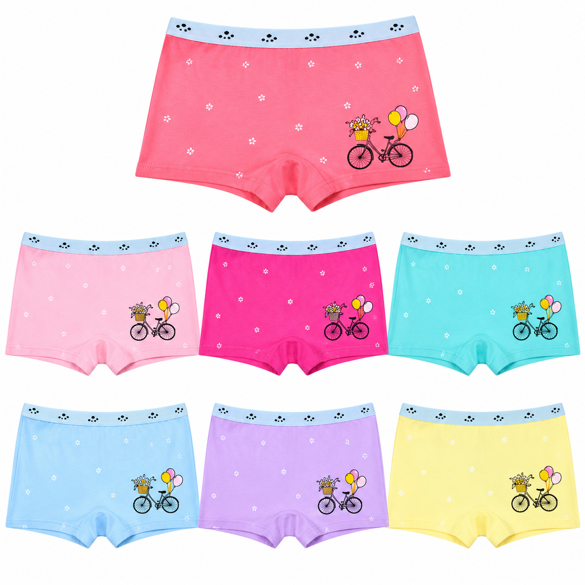 Boxer De Niña Algodon MLX233-1 Pink Black — Paquete de 12 piezas