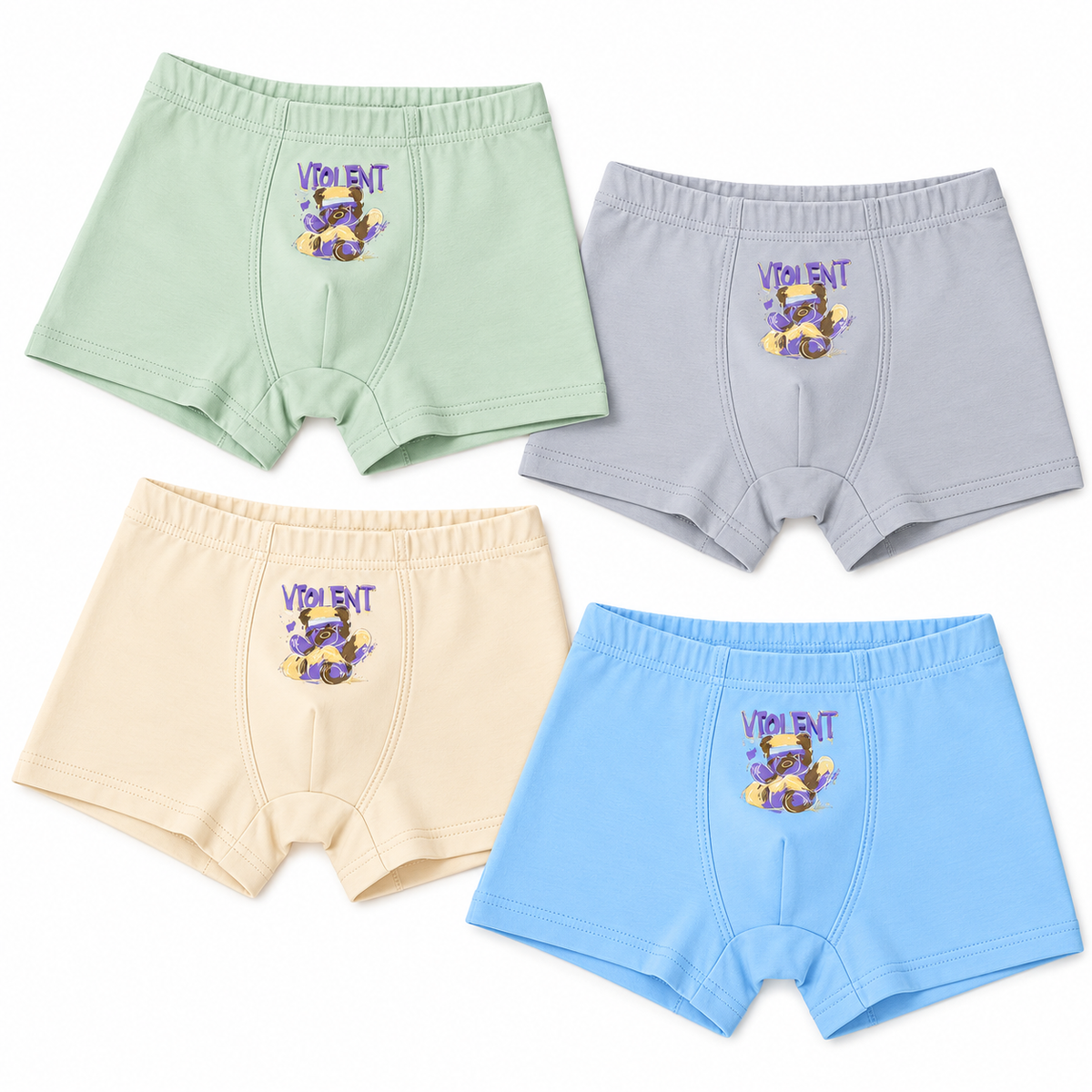 Boxer De Niño Algodon Nj-8510 — Paquete de 12 piezas