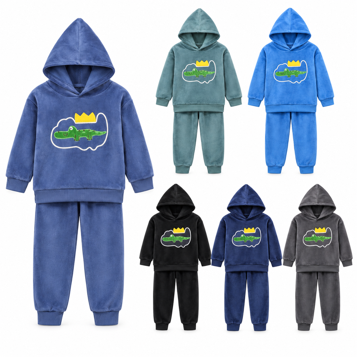 Pijama Bordada Cocodrilo Othis ZHF4443 — Paquete de 18 piezas