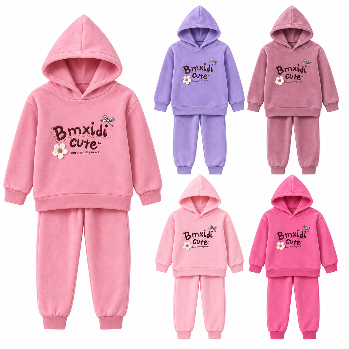 Pijama Bordada Flores Niña Othis ZHF4473 — Paquete de 18 piezas