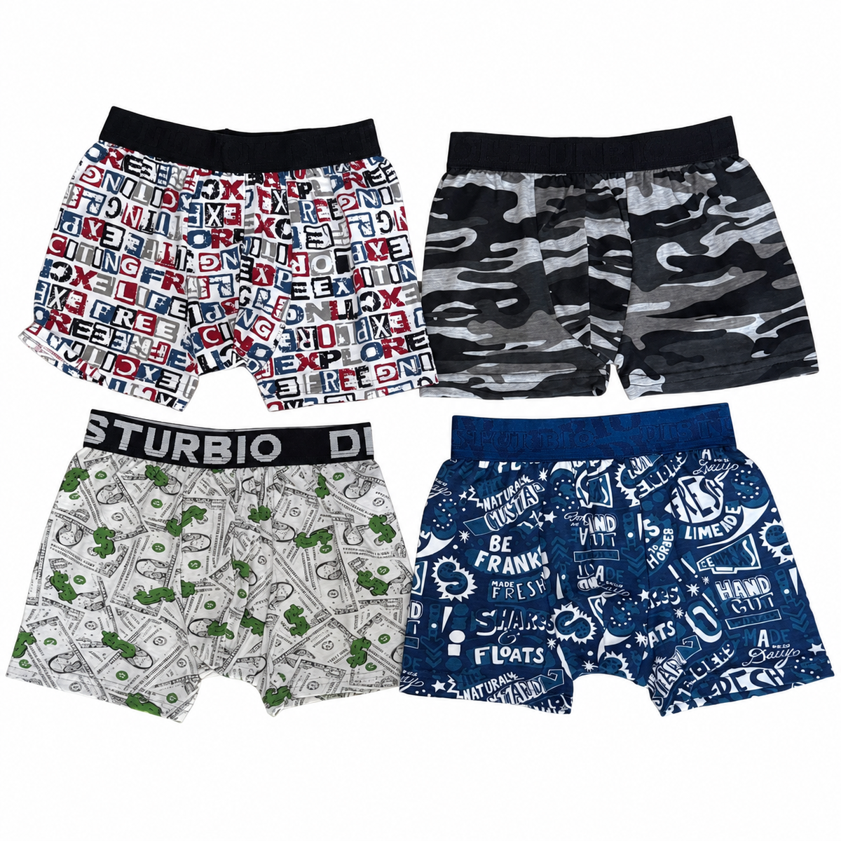 Boxer Diseño 8-10 Disturbio 2408-10 — Paquete de 12 piezas