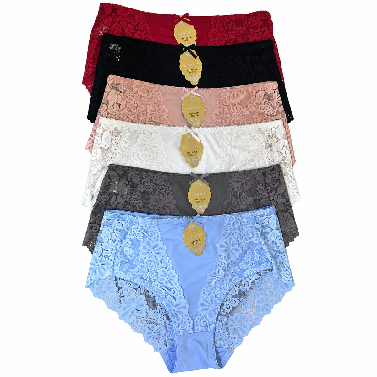 Pantaleta Algodon Premium C8058 — Paquete de 12 piezas
