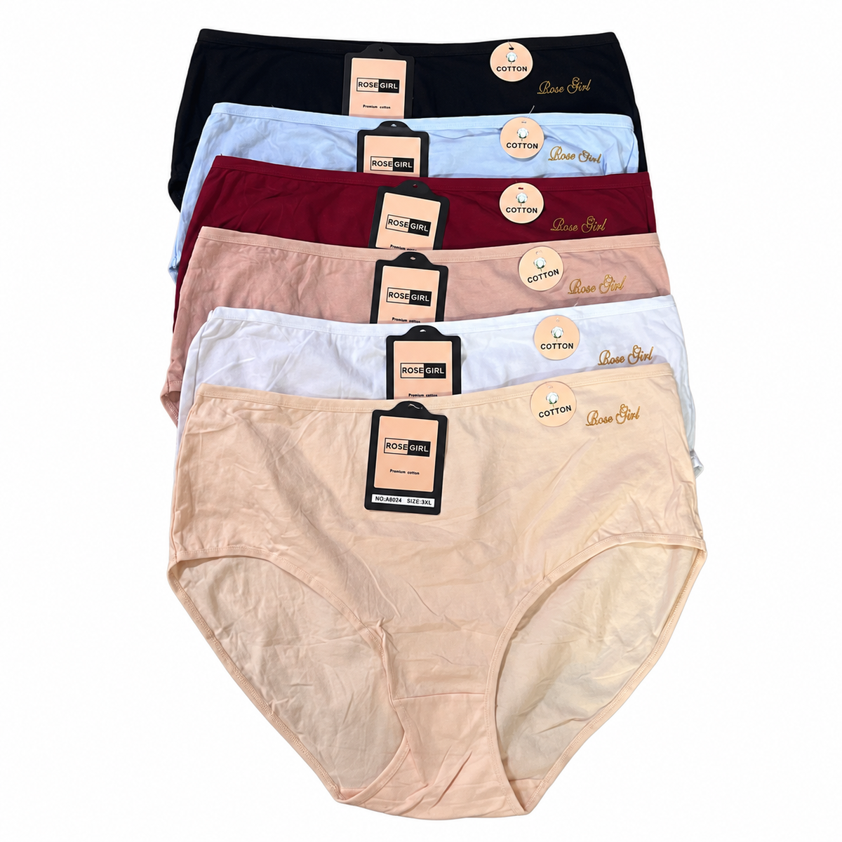 Pantaleta Algodon T.Extras A8024 — Paquete de 12 piezas