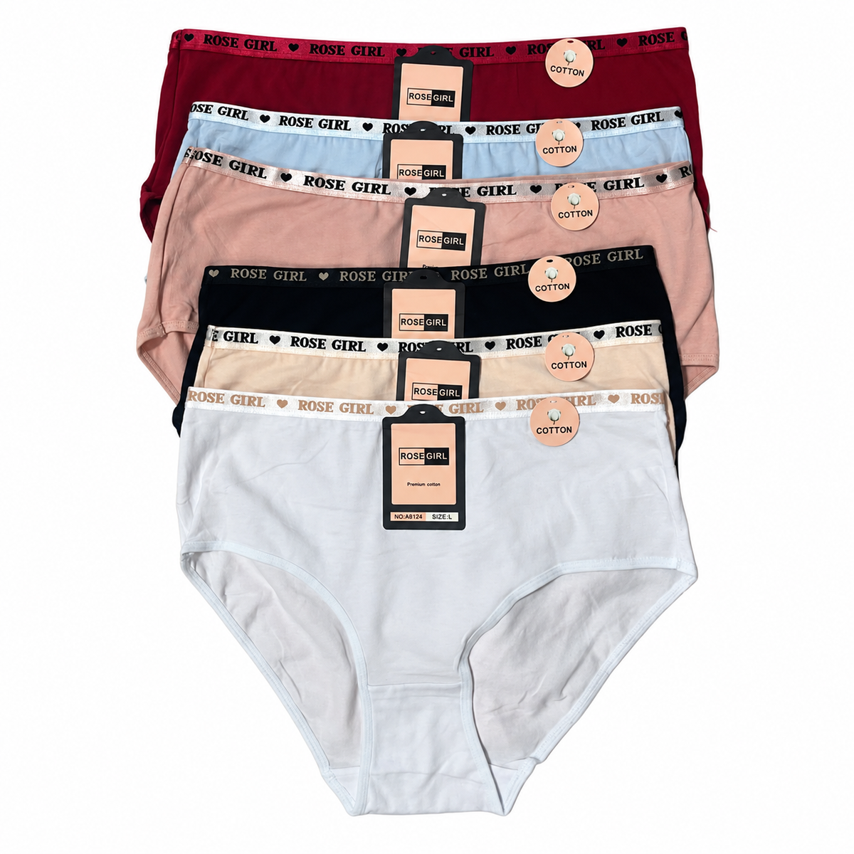Pantaleta Algodon T.Extras A8124 — Paquete de 12 piezas