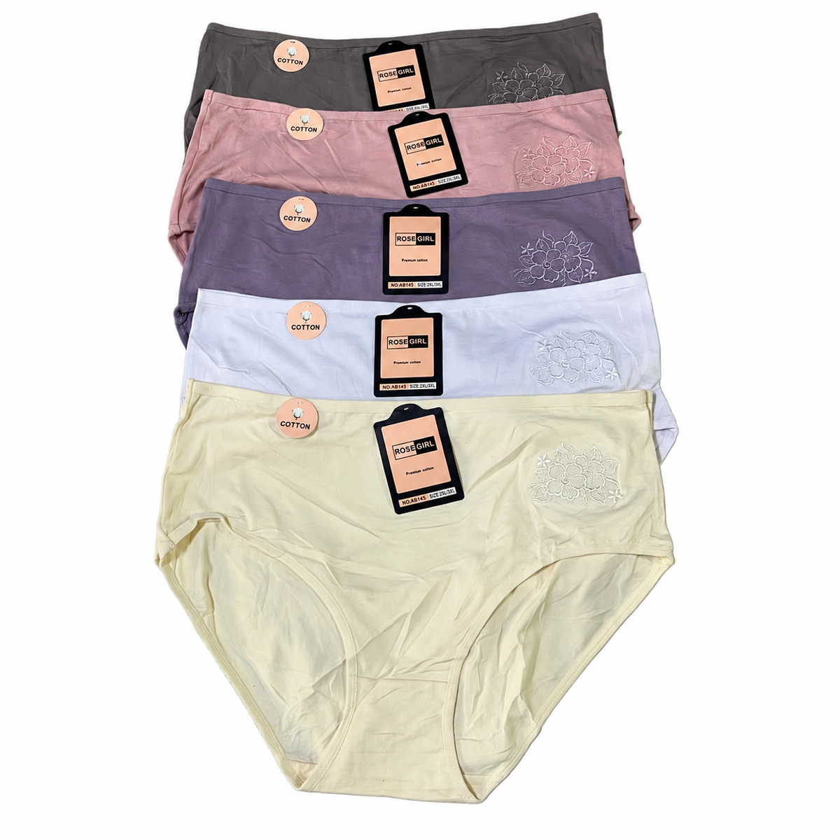 Pantaleta algodón Rose Girl A8145 — Paquete de 12 piezas