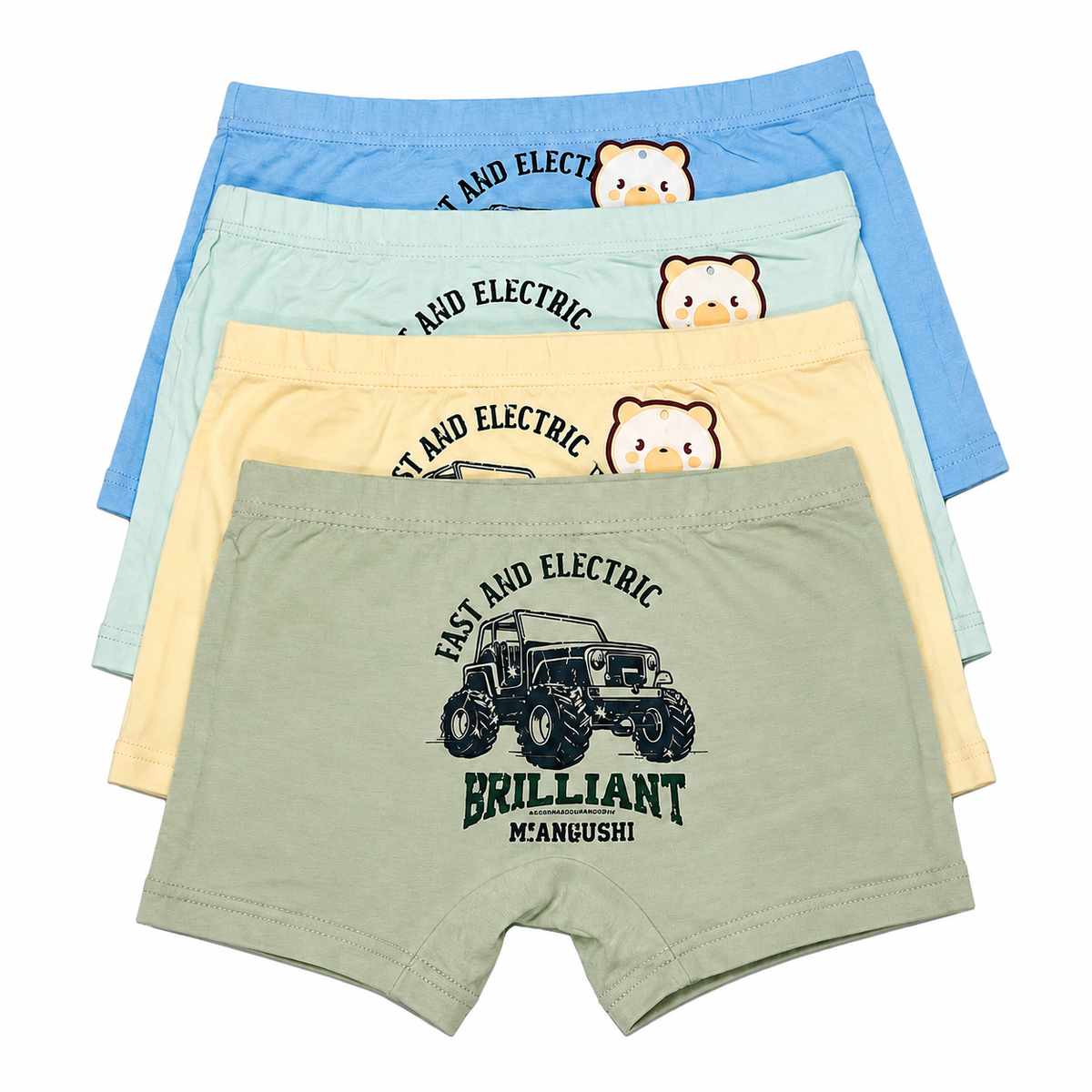 Boxer Algodon Niño Nj-478 — Paquete de 12 piezas