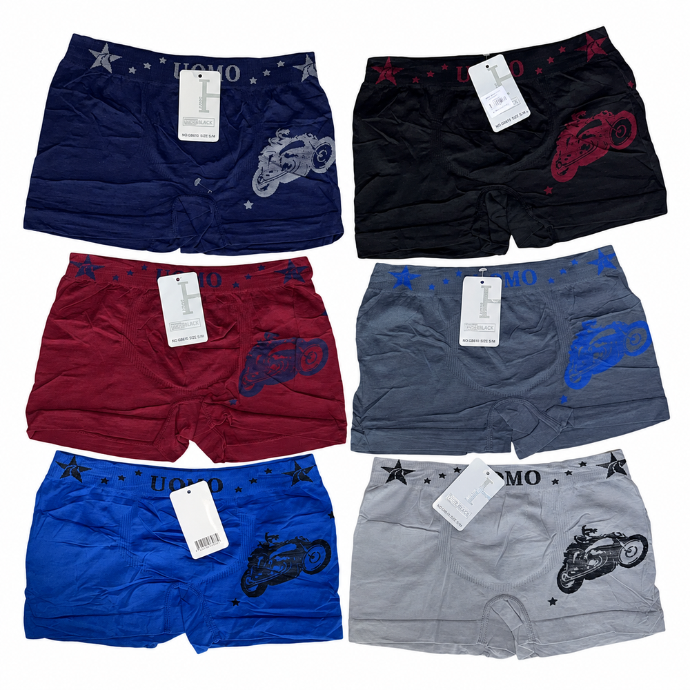 Boxer Microfibra MLX321-5 Pink Black — Paquete de 12 piezas