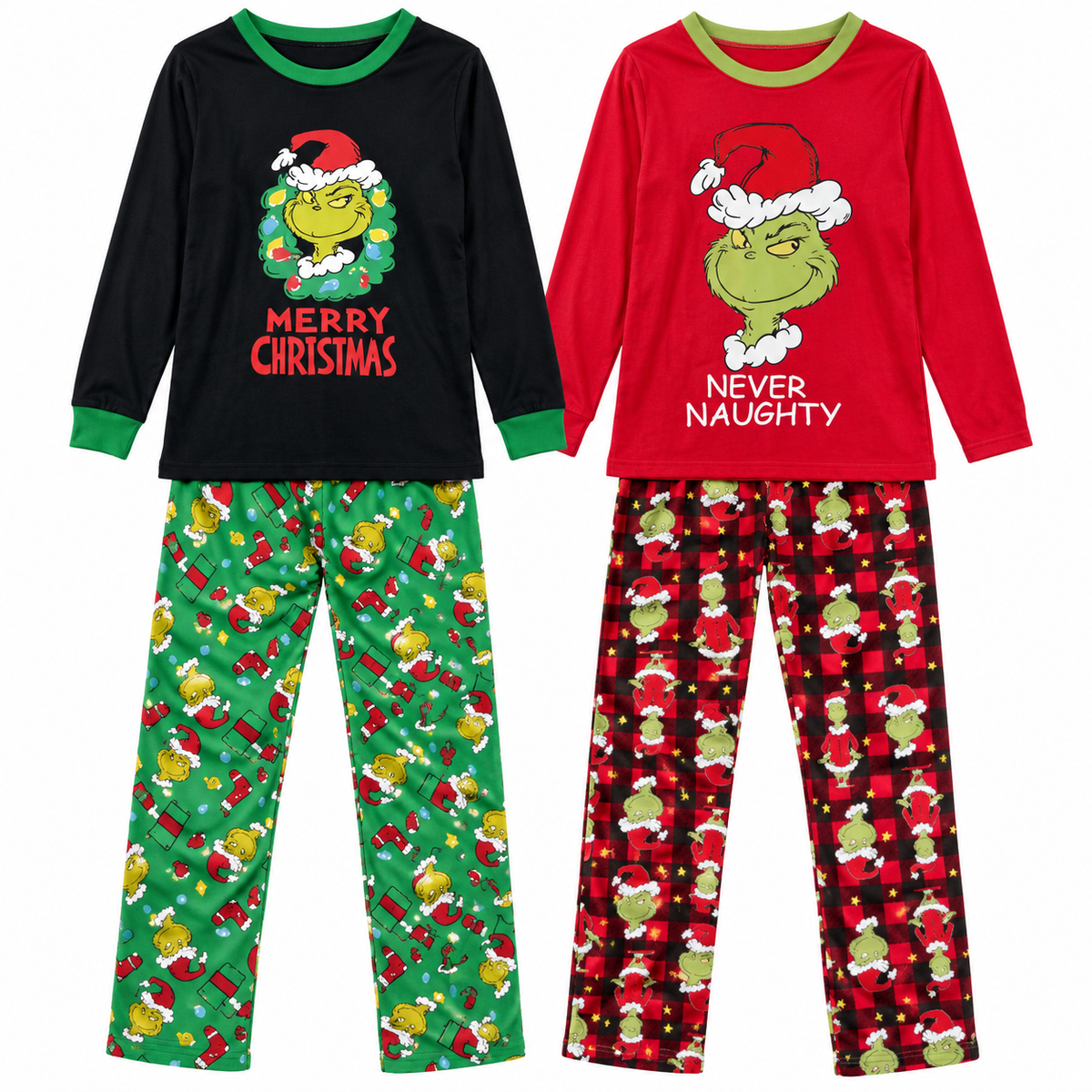 Pijama navideña adulto dúo Huiboya 9208A — Paquete de 10 piezas