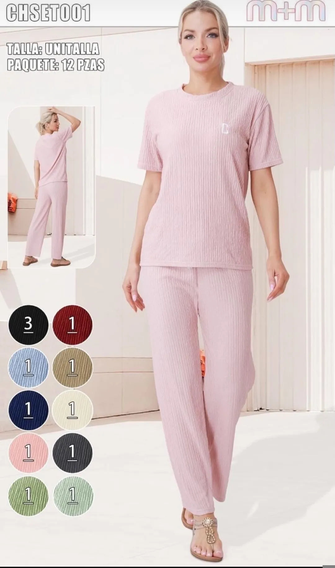 CHSET001 CONJUNTO DAMA LETRA C PANTALON