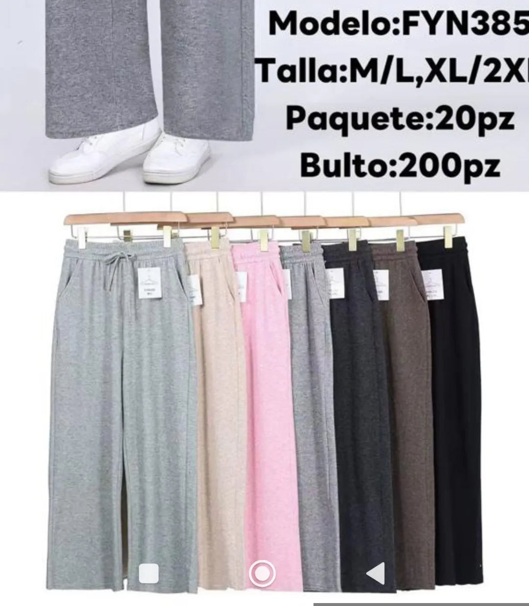 FYN385 PANTALON ALGOD?N DAMA LICRA