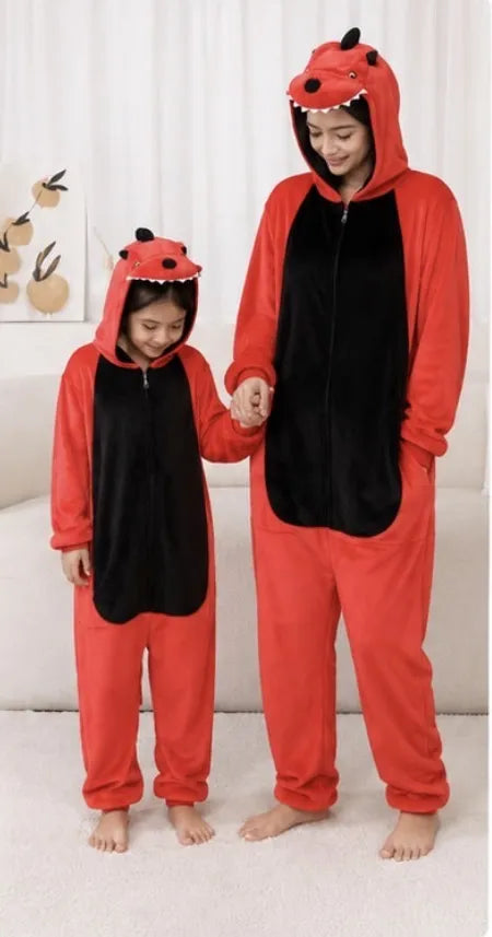 M024 MAMELUCO ADULTO DINO ROJO