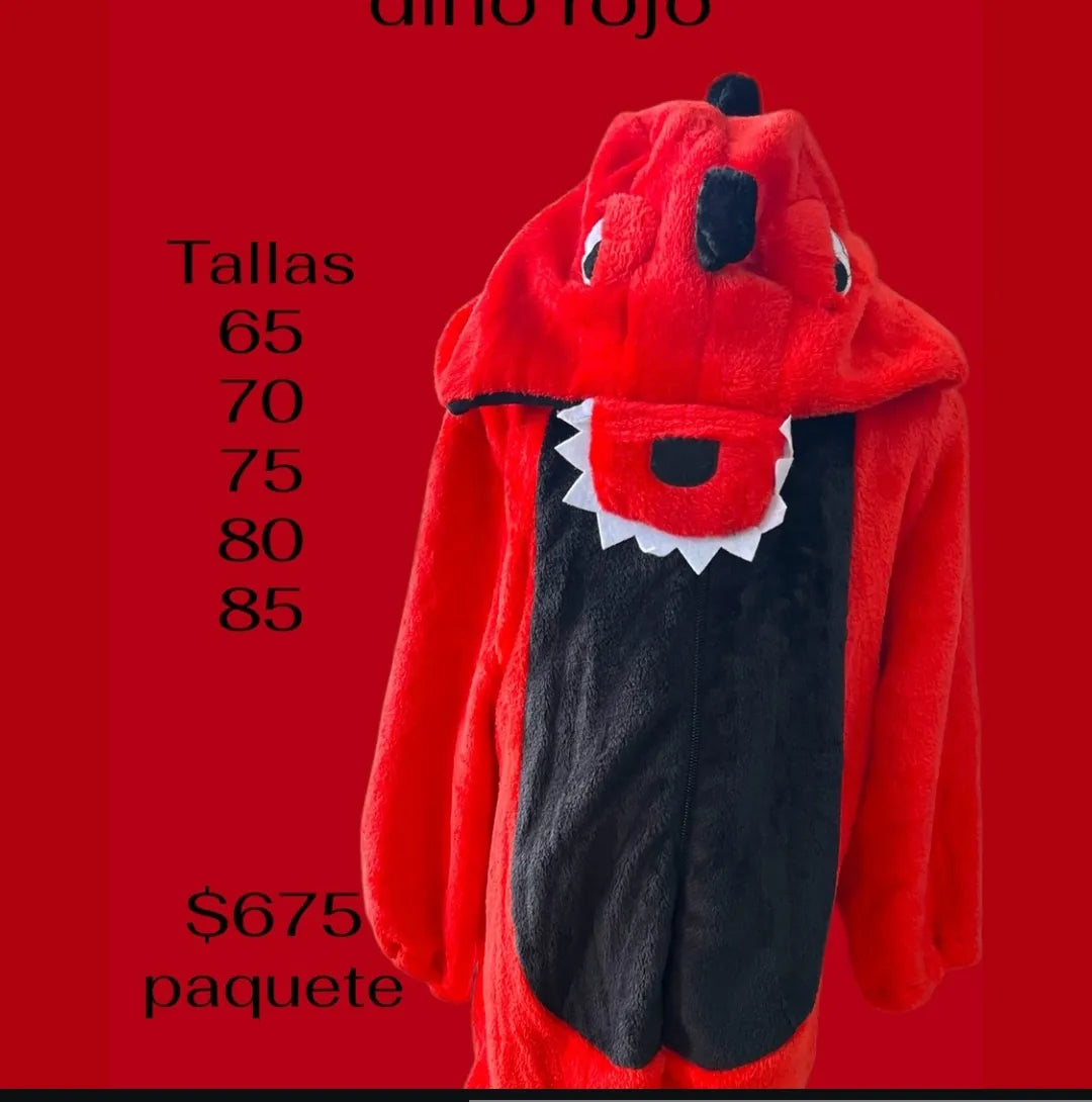 M024-1 MAMELUCO NIÑOS DINO ROJO