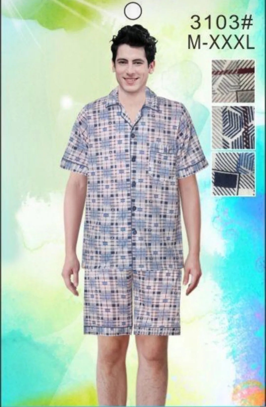 P3102/P3105 PIJAMA CABALLERO SHORT MANGA CORT