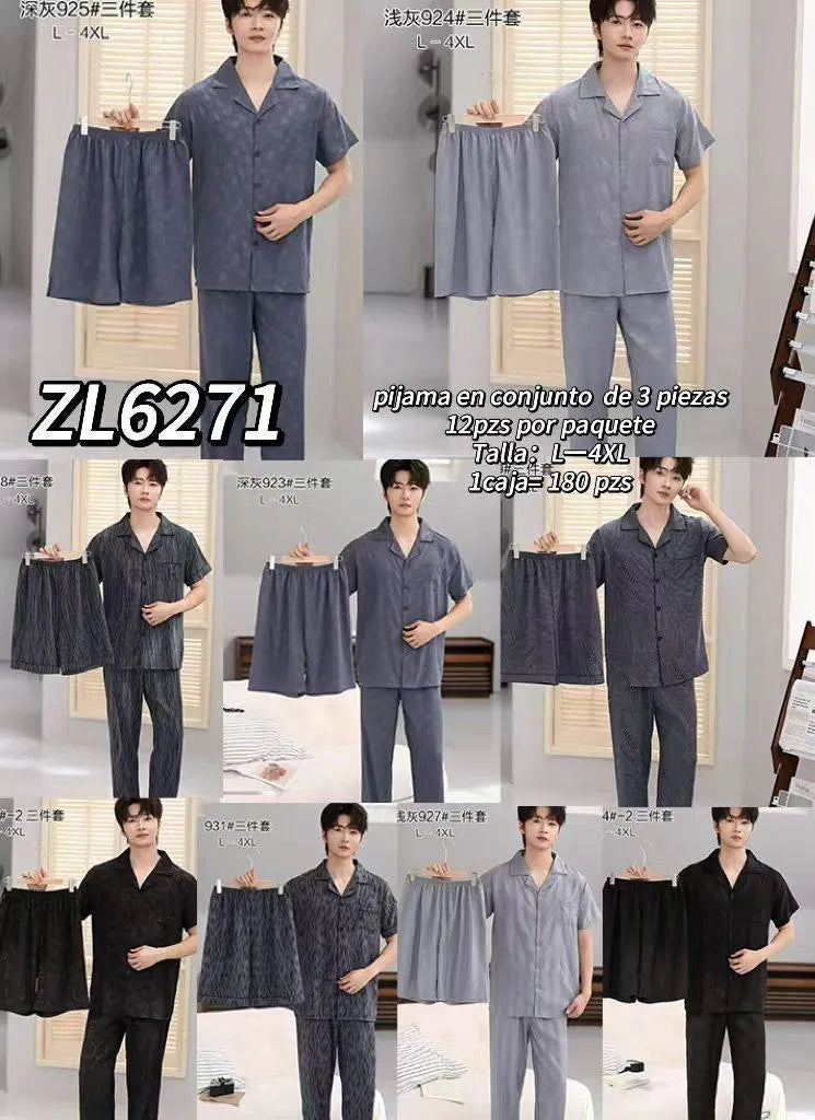 ZL6271 PIJAMA 3 PZ CABALLERO