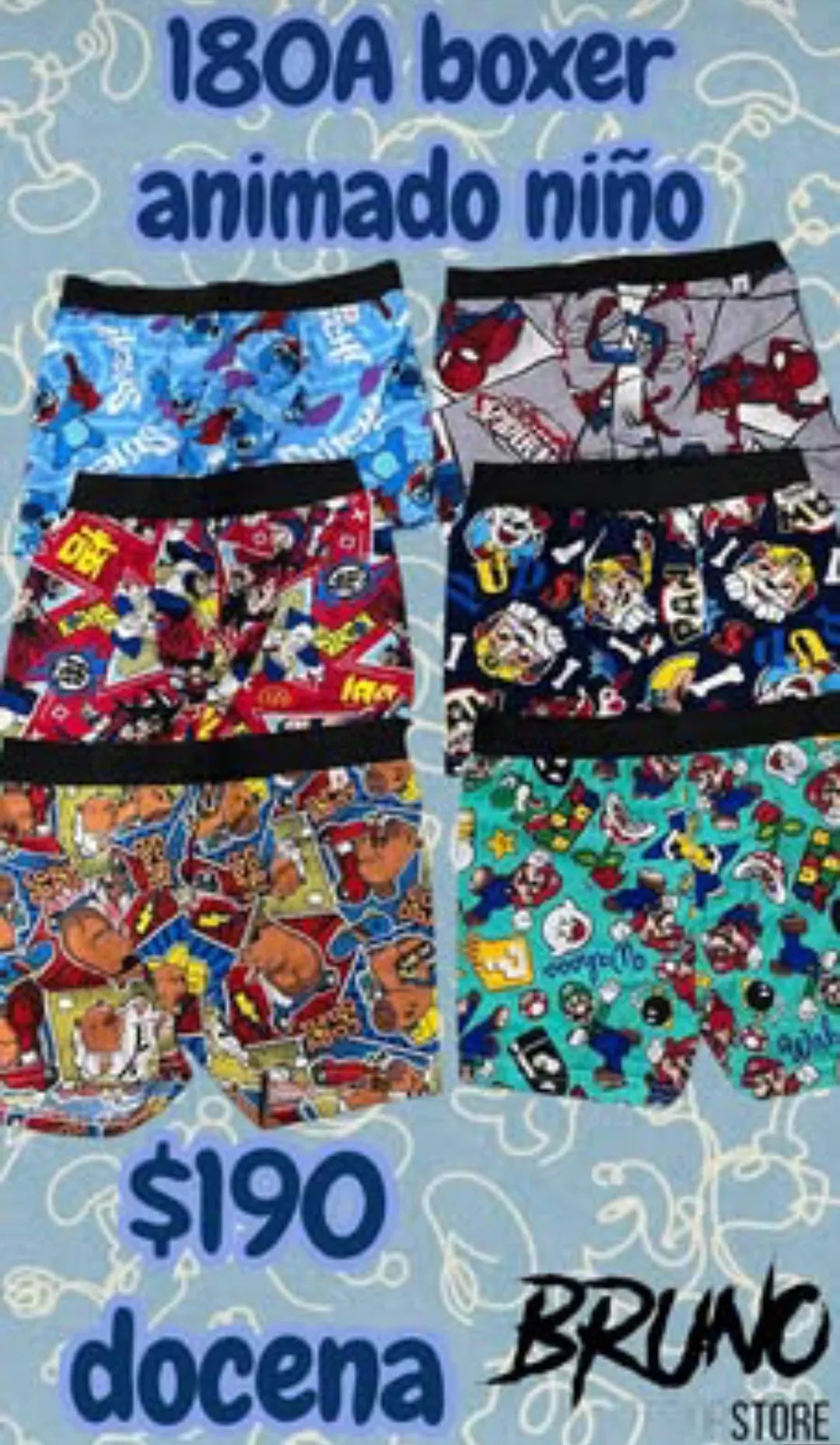 BOXER DISTURBIO NIñO ANIMADO PLUS- 180A*