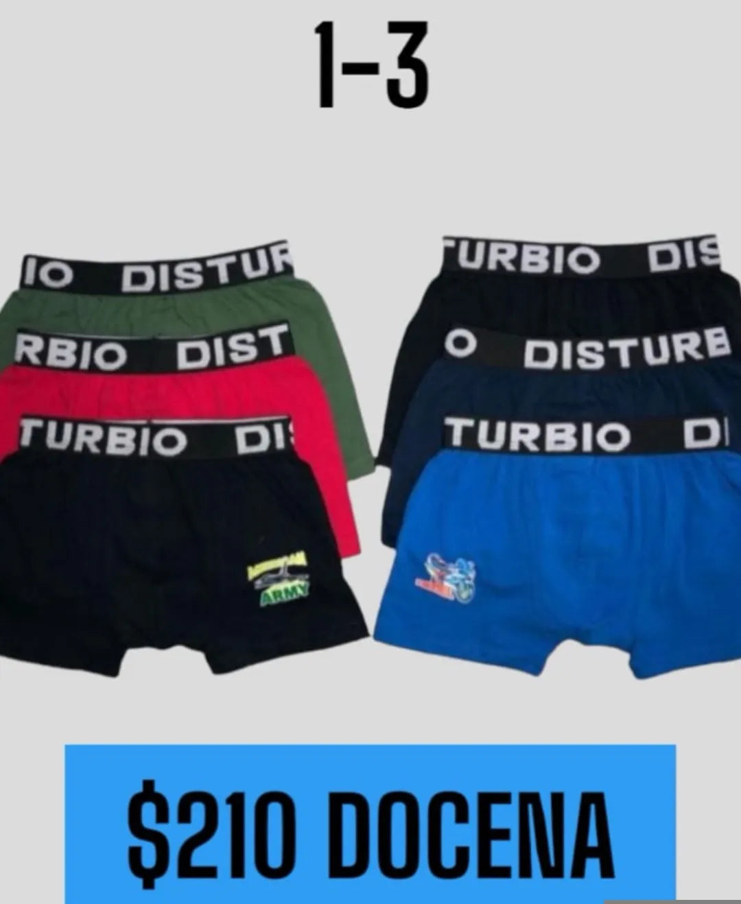 BOXER DISTURBIO NIñO 1-3 LISO- 2201-3